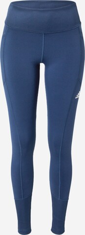 ADIDAS GOLF Skinny Workout Pants in Blue: front