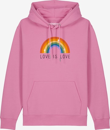 Watapparel Sweatshirt ' Love is Love ' in Roze: voorkant
