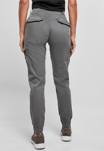Effilé Pantalon cargo ' Ladies High Waist Cargo Pants ' Urban Classics en gris