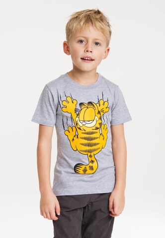 LOGOSHIRT T-Shirt 'Garfield Scratches' in Grau: predná strana