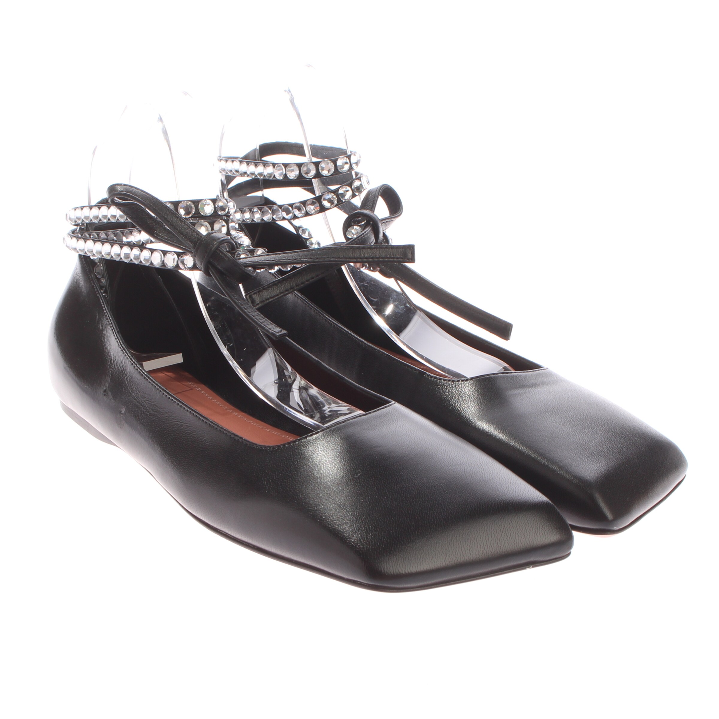 Amina Muaddi Flats & Loafers in 40,5 in Black: front