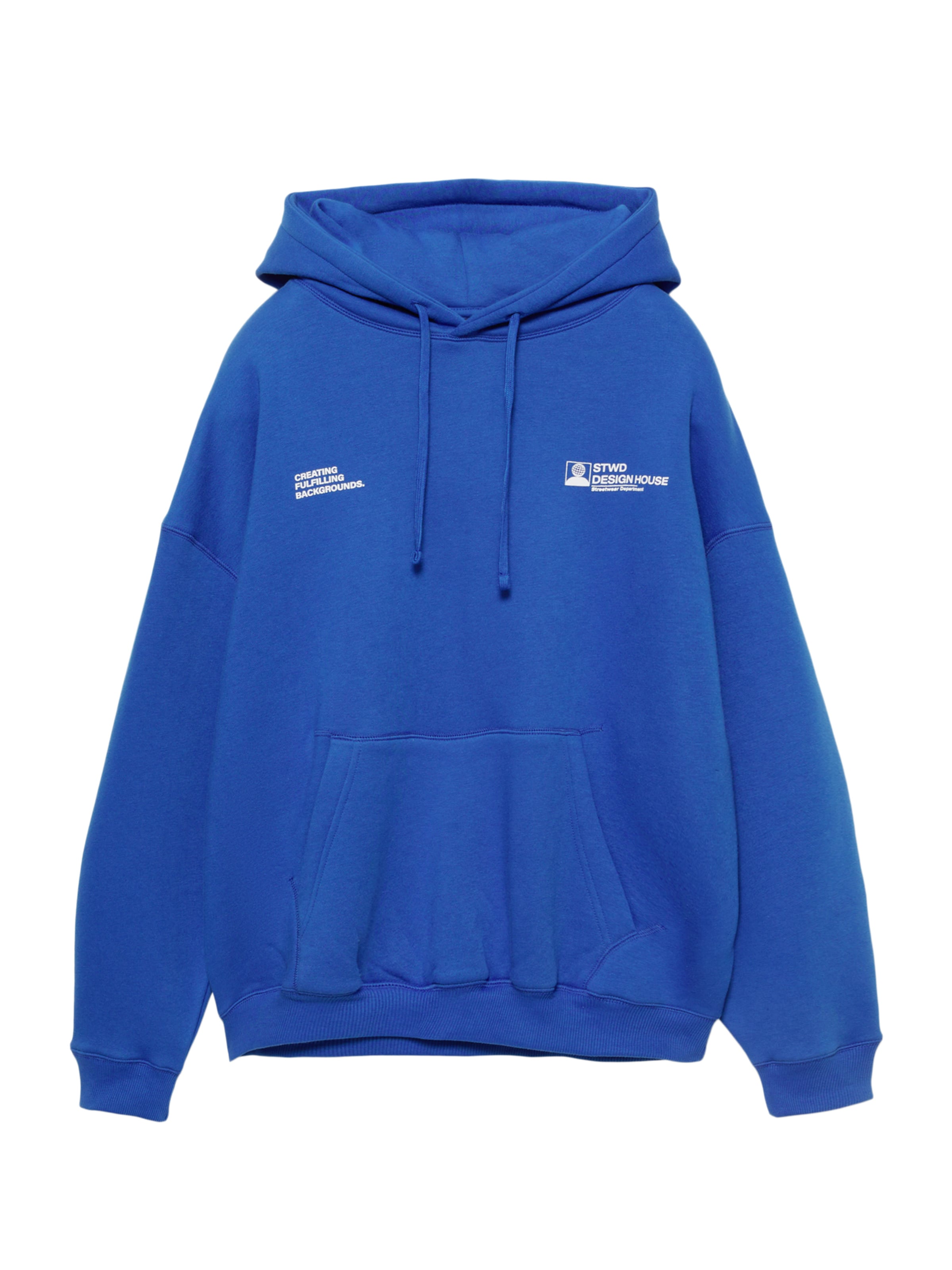 Pull&Bear Sweatshirt 'STWD CIRCA ART' in de kleur Kobaltblauw / Wit, Productweergave