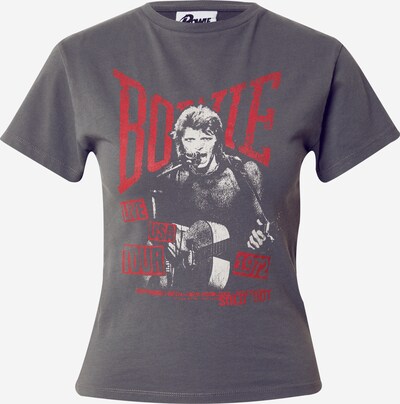 TOPSHOP Koszulka 'David Bowie' w kolorze ciemnoszary / czerwony / białym, Podgląd produktu