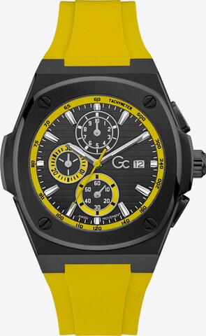 Montre à affichage analogique 'Coussin Shape Racing' Gc en jaune : devant