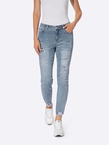 Coupe slim Jean heine en bleu : devant