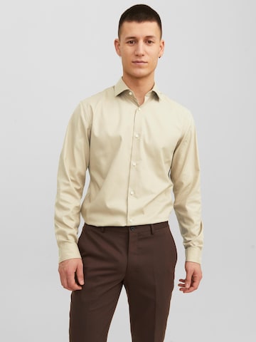 Slim fit Camicia 'JPRBLAPARKER' di JACK & JONES in beige: frontale
