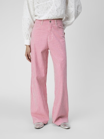 OBJECT Wide leg Jeans 'Moji' in Roze: voorkant