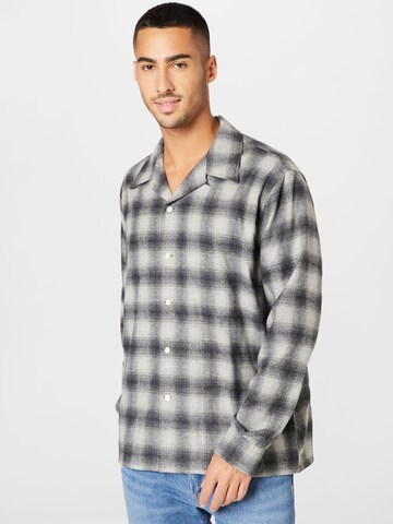 HOPE Comfort fit Button Up Shirt in Grey: front