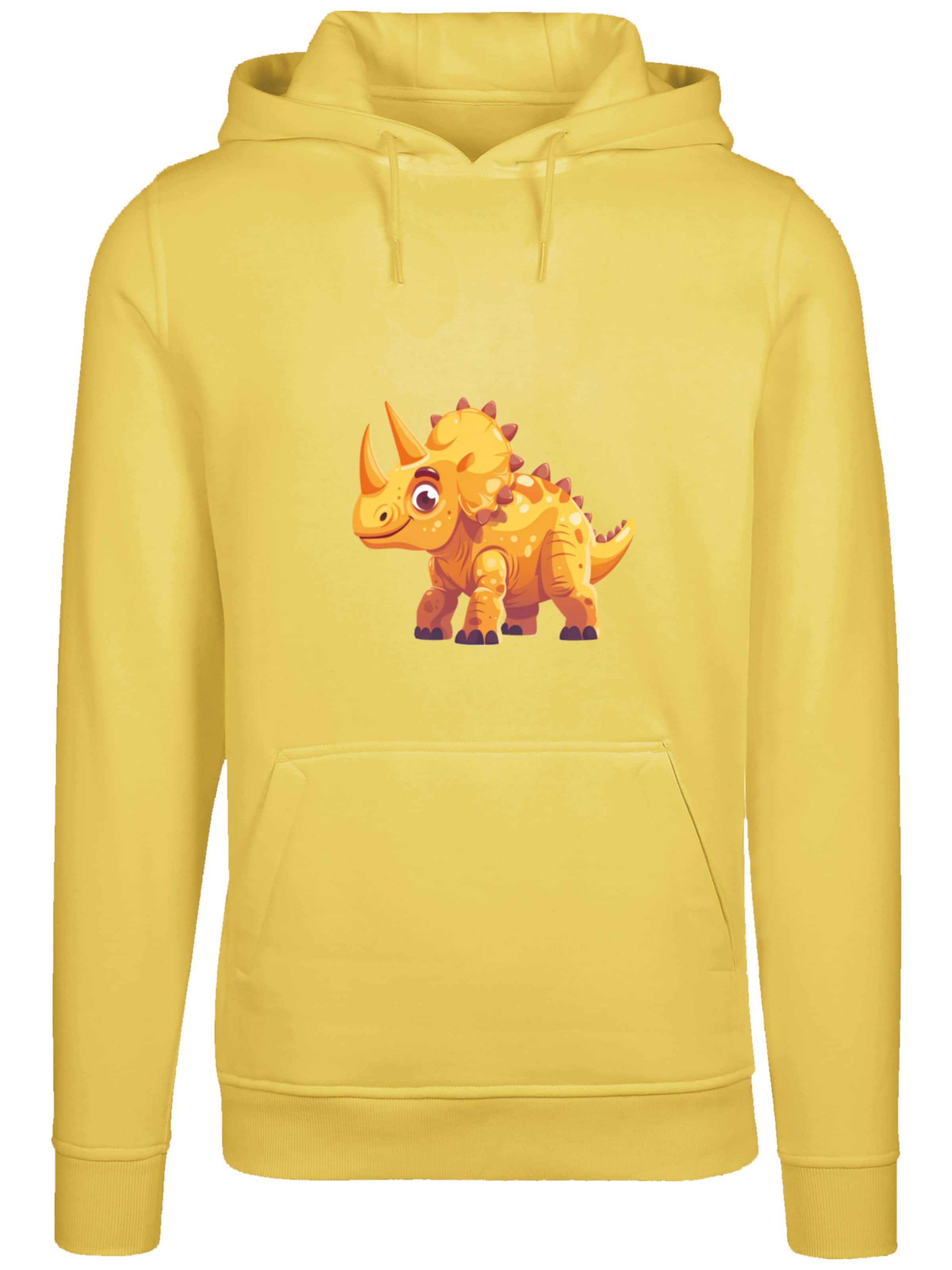 F4NT4STIC Sweatshirt 'Süßer Triceratops Dinosaurier' in Yellow: front