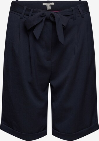ESPRIT Regular Pleat-Front Pants in Blue: front
