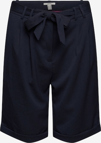 ESPRIT Pleat-Front Pants in Blue: front