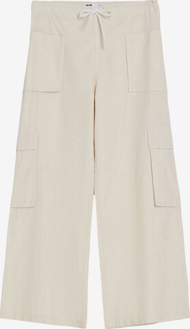 Jeans cargo Bershka en beige : devant