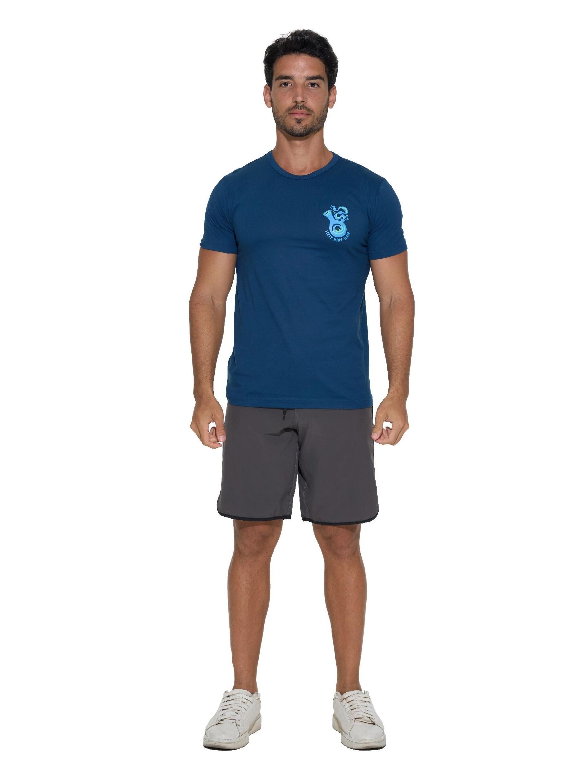 69Slam - Camiseta en azul: frente