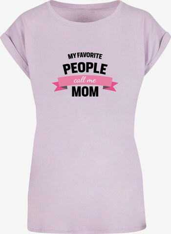 Maglietta 'Mothers Day - My Favorite People Call Me Mom' di Merchcode in lilla: frontale