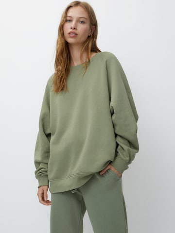Pull&Bear Sweatshirt in Groen: voorkant