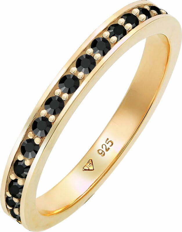 ELLI Ring Bandring Kristall Ring in Gold Schwarz