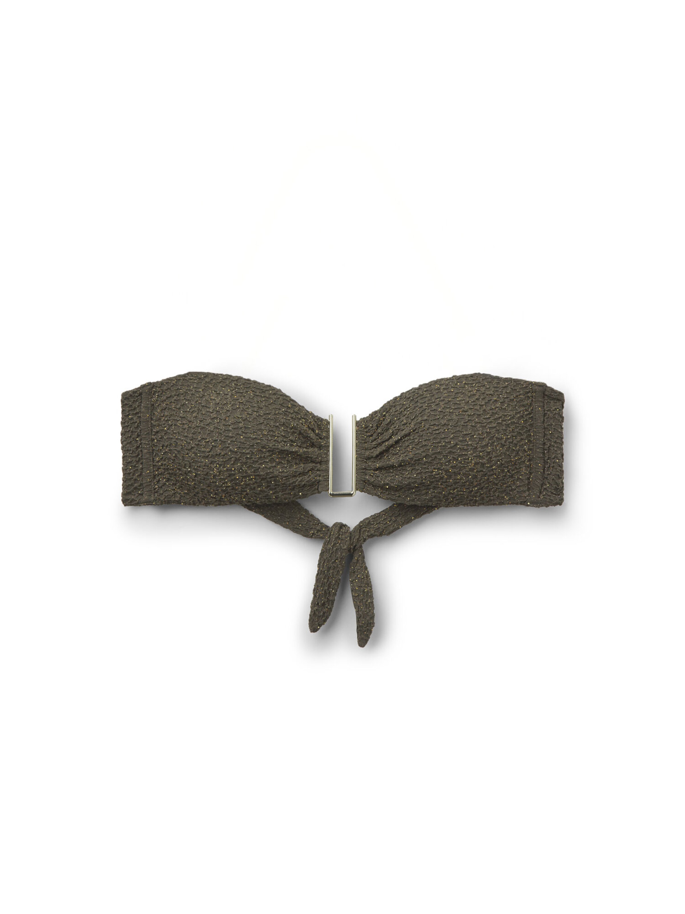 Tezenis Bandeau Bikini Top 'Crinkle Dune' in Green: front