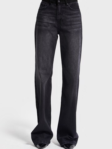 IT'S BASIC Wide leg Jeans 'Wide Mid Rise Jeans - Slate' in Black