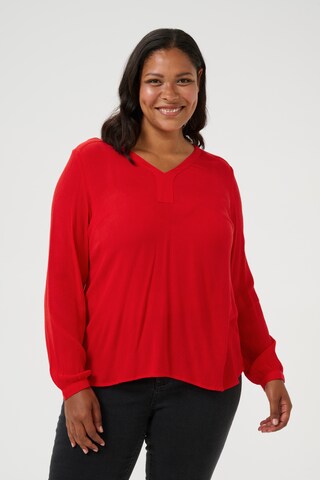 KAFFE CURVE Bluse 'KC Cami' in Rot: Vorderseite