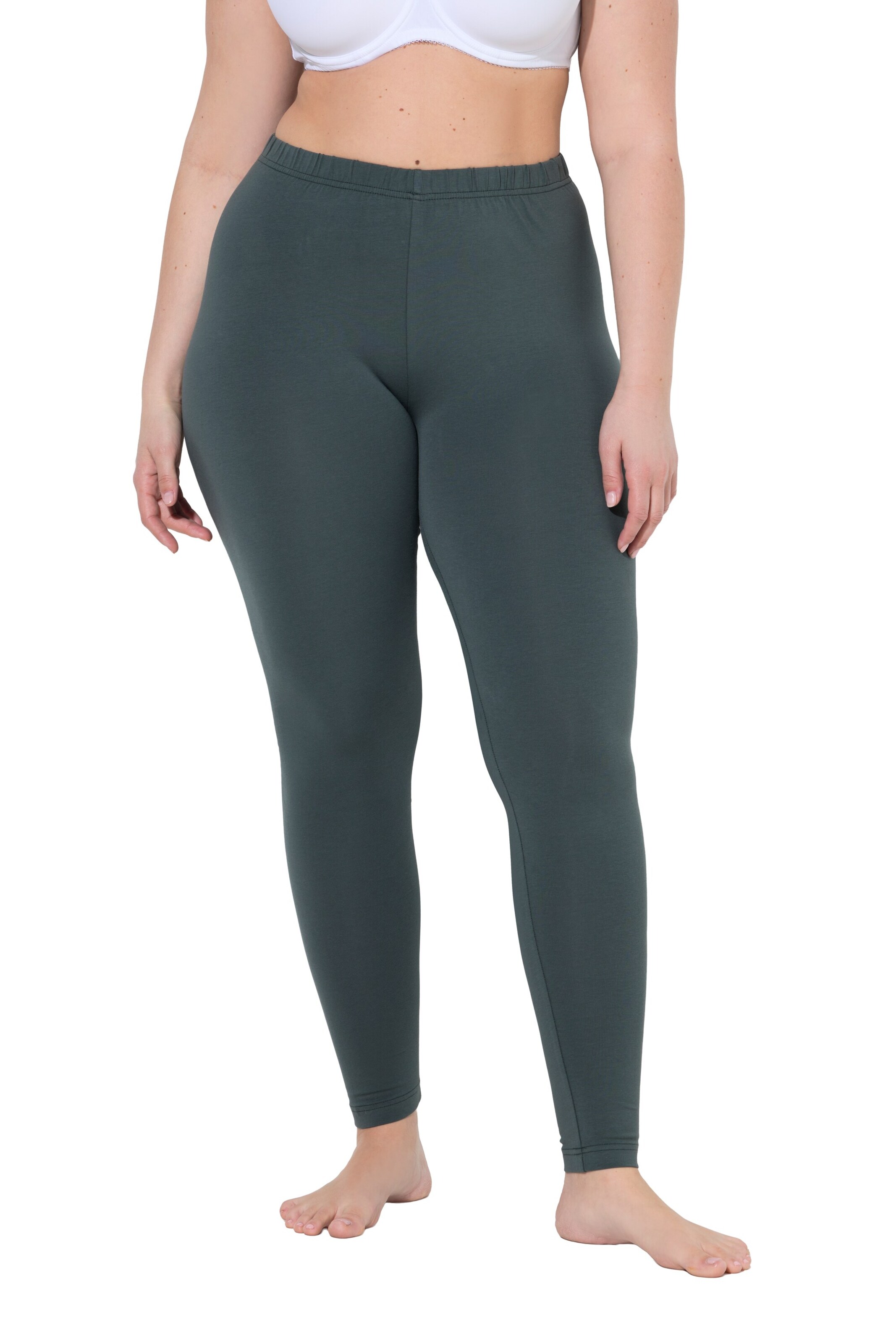 Ulla Popken Skinny Leggings in Green: front