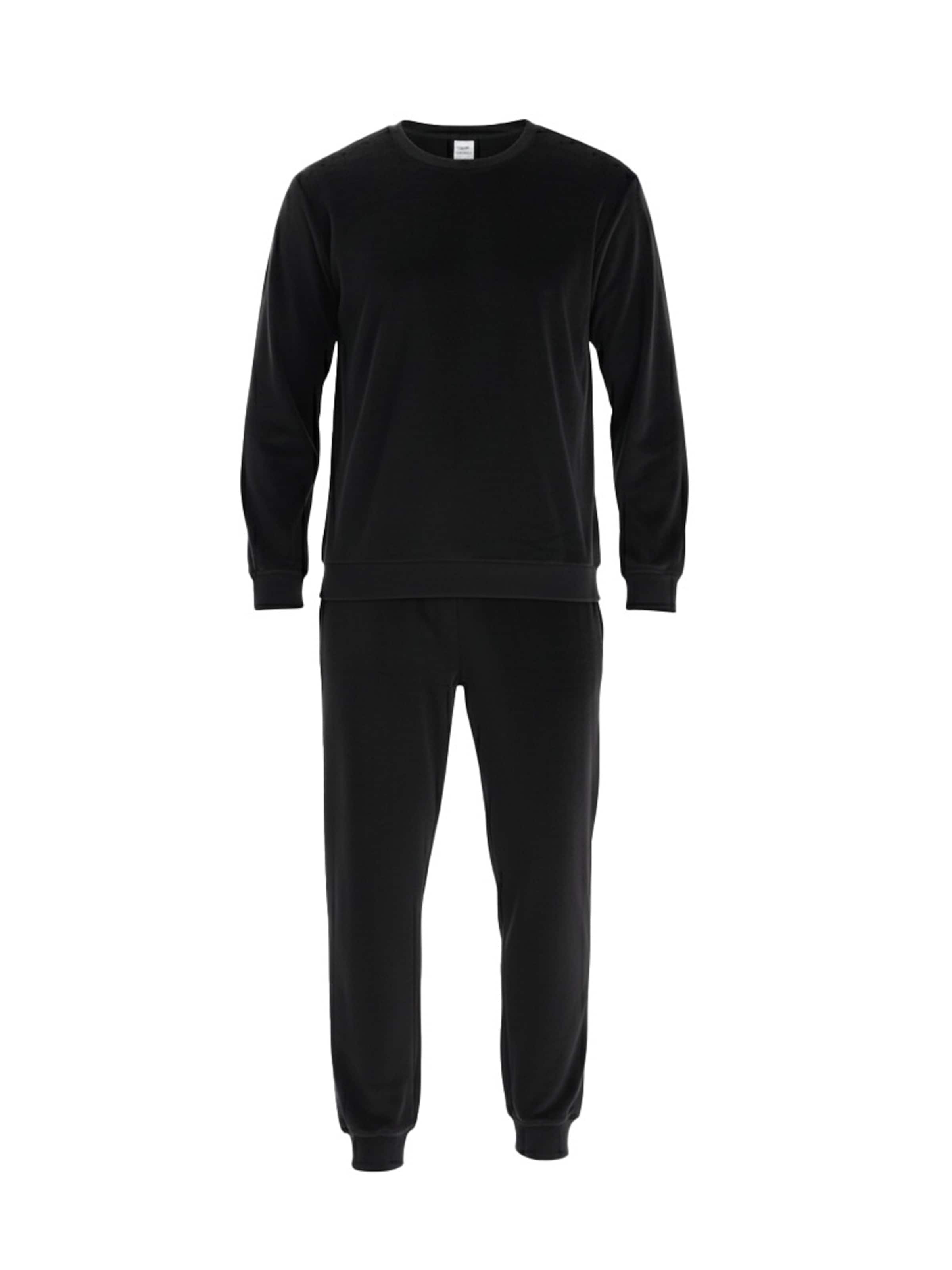 Dagi - Pijama largo en negro: frente