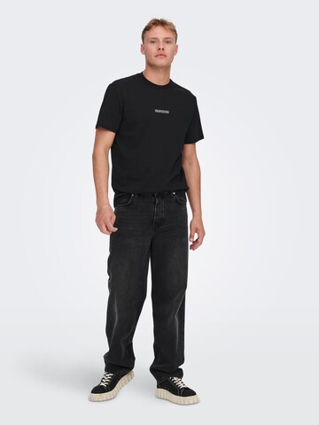regular Jeans di Only & Sons in nero