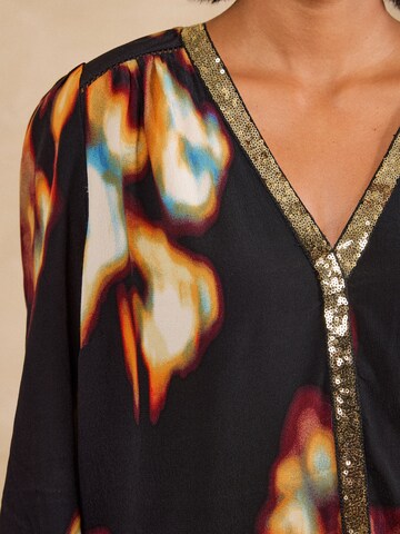Chemisier love & roses en noir