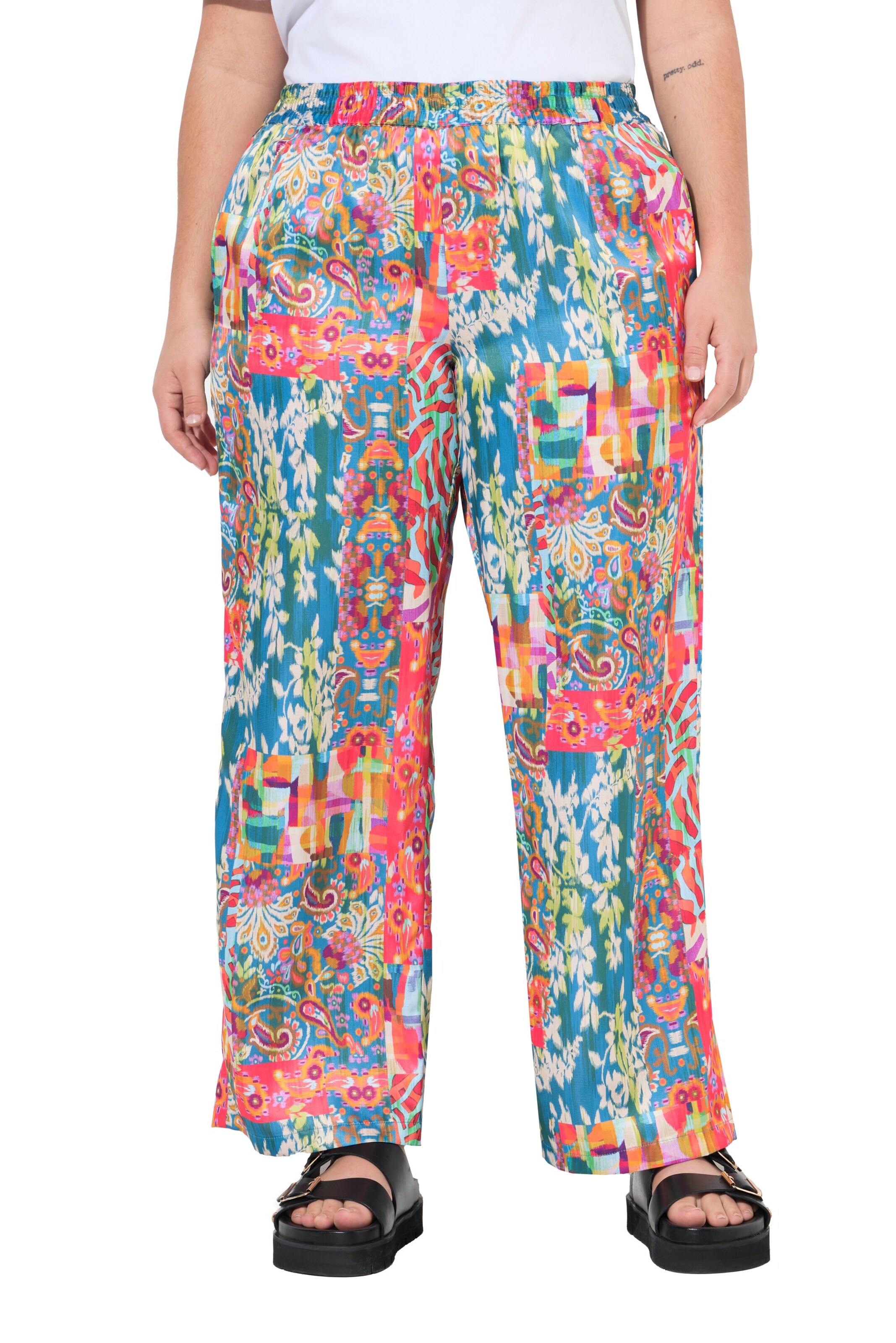 Angel of Style Wide Leg Hose in Mischfarben: Vorderseite