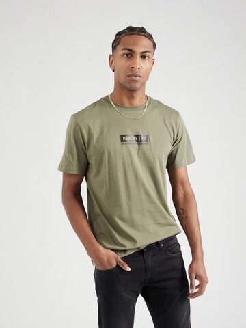 REPLAY - Camiseta en verde: frente