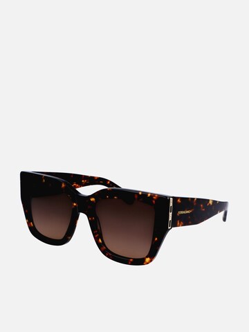 FERRAGAMO Zonnebril in Bruin: voorkant