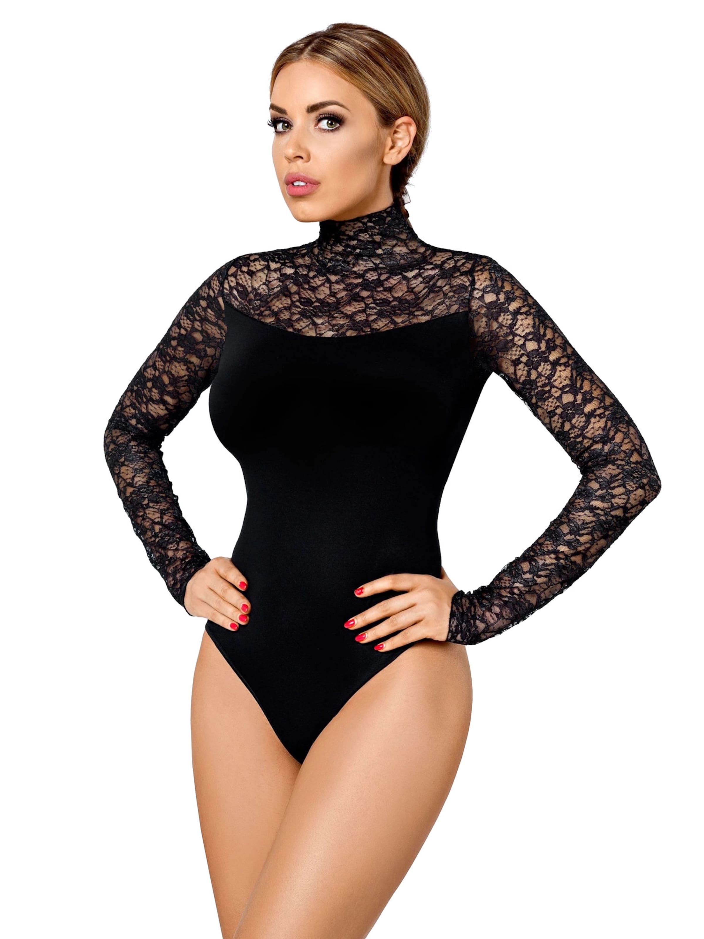 Hamana Bodysuit 'Roma' in Black: front