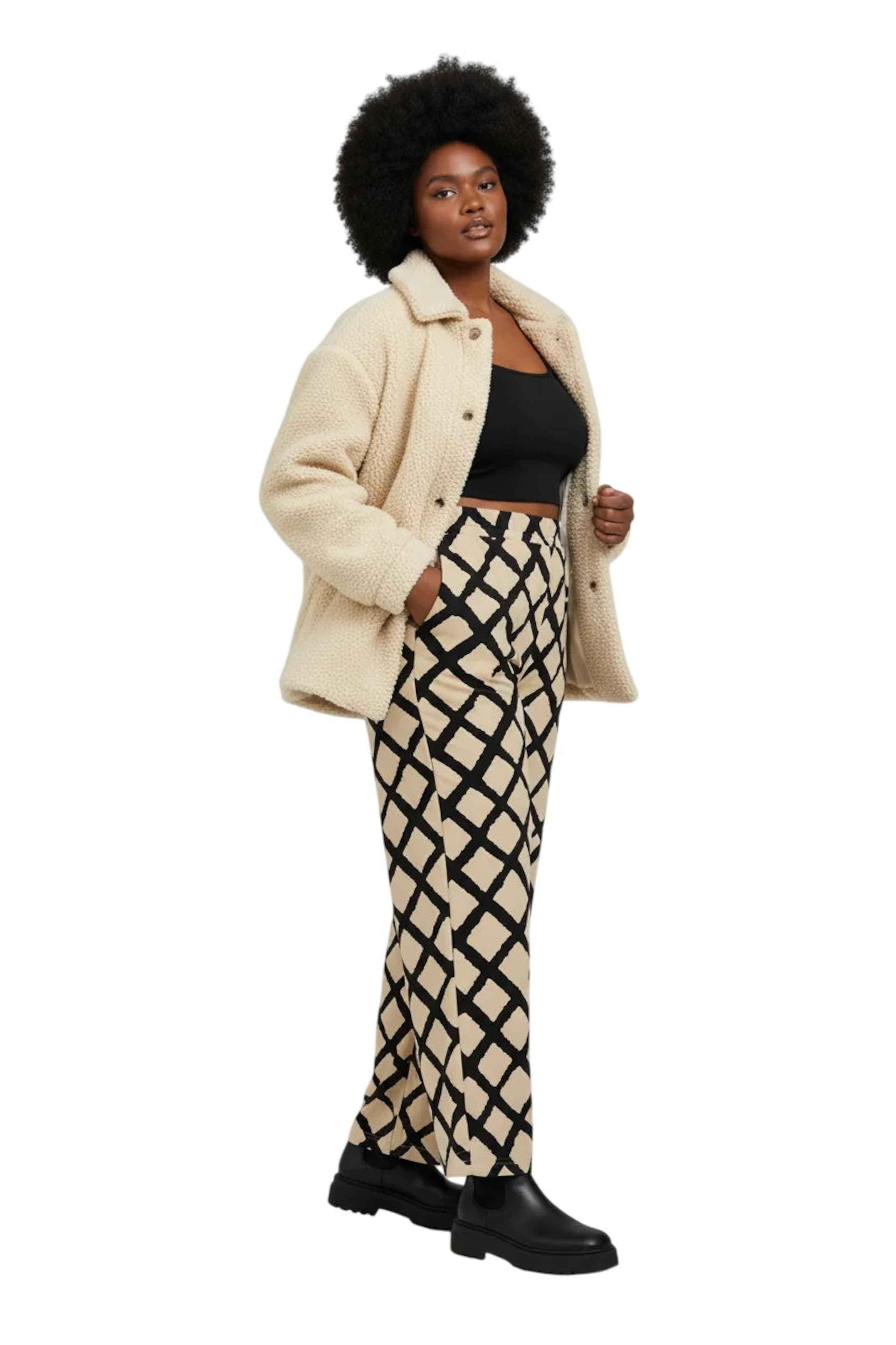 Shape Of You Wide Leg Hose in Beige