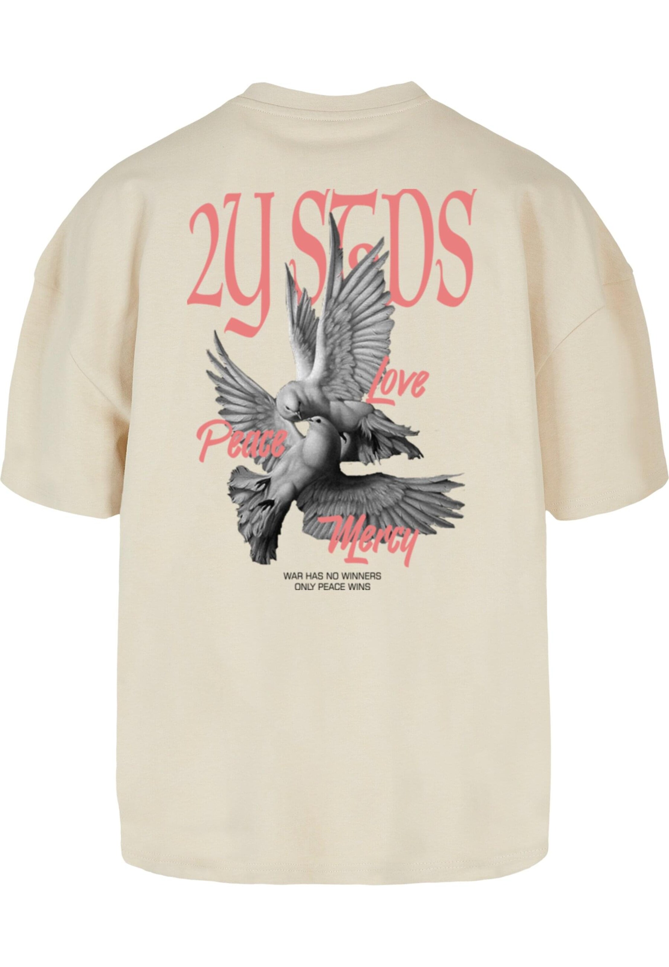 Maglietta 'Peace Love Mercy' di 2Y Studios in beige