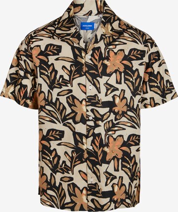 JACK & JONES Comfort fit Button Up Shirt 'SEQUOIA' in Brown: front