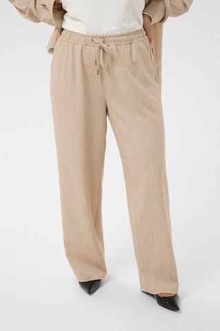 KAFFE CURVE - Pierna ancha Pantalón en beige