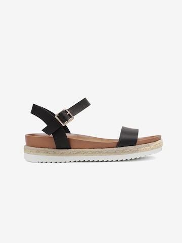 Dream Pairs Sandal 'Damen-Espadrille-Sandalen mit Knöchelriemen und Plateauabsatz' in Black