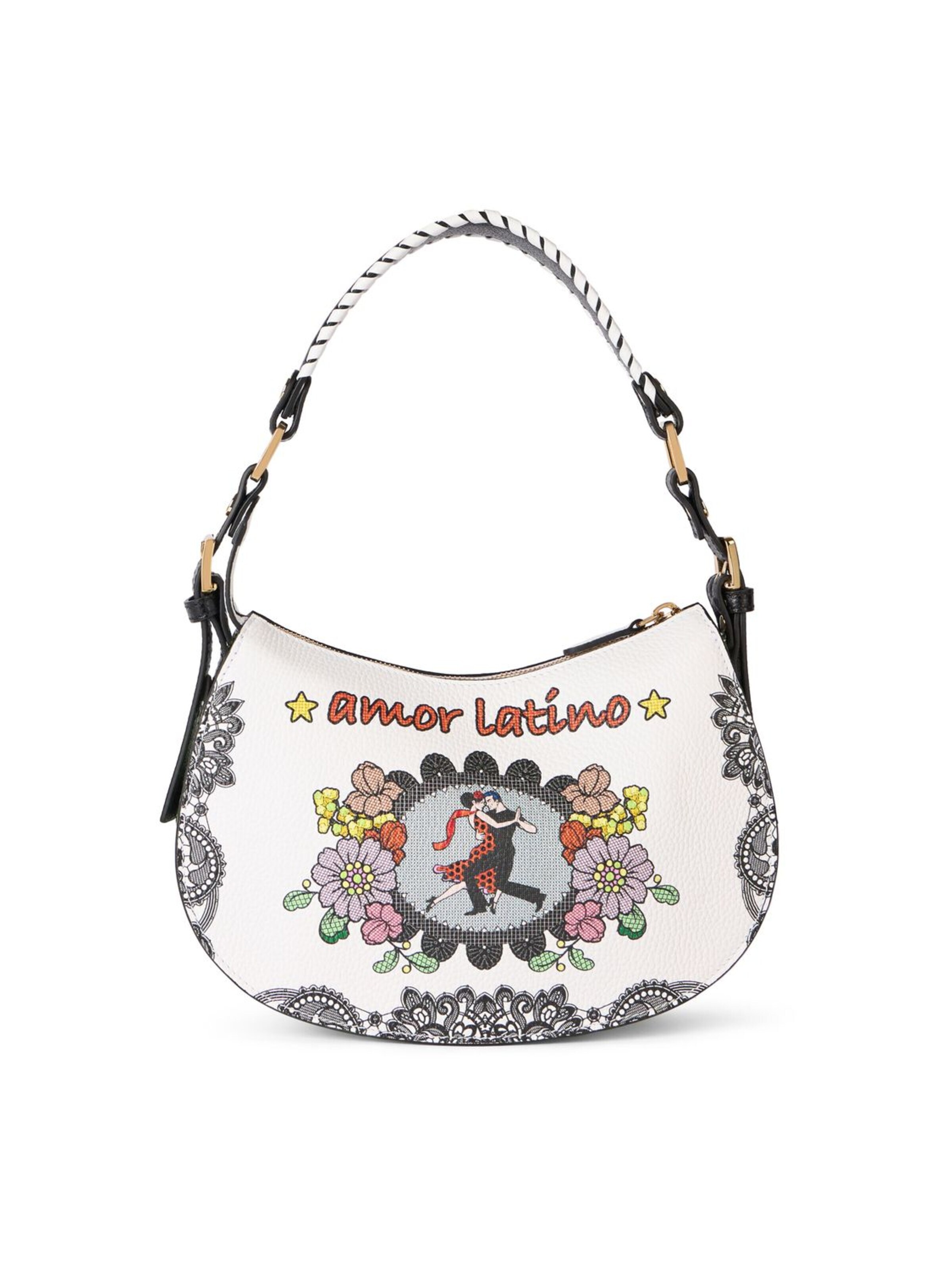 Braccialini - Bolso de hombro 'Ginevra Amor Latino' en blanco