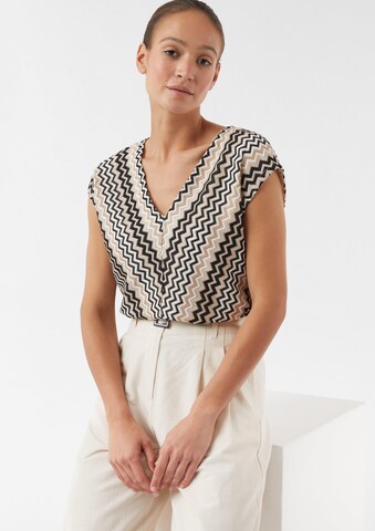 T-shirt COMMA en beige : devant