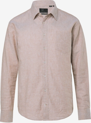 JP1880 Regular fit Overhemd in Bruin: voorkant