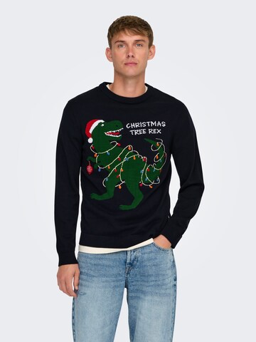 Only & Sons Pullover 'ONSXmas' i blå: forside