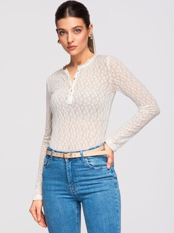 Camicia da donna di Ombre in beige: frontale