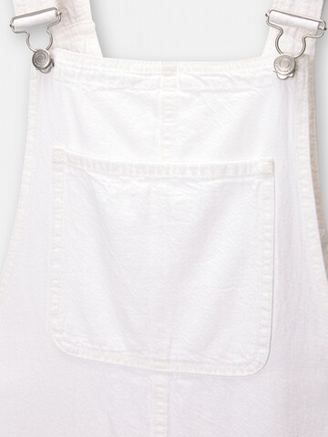 Loosefit Salopette en jean Pull&Bear en blanc
