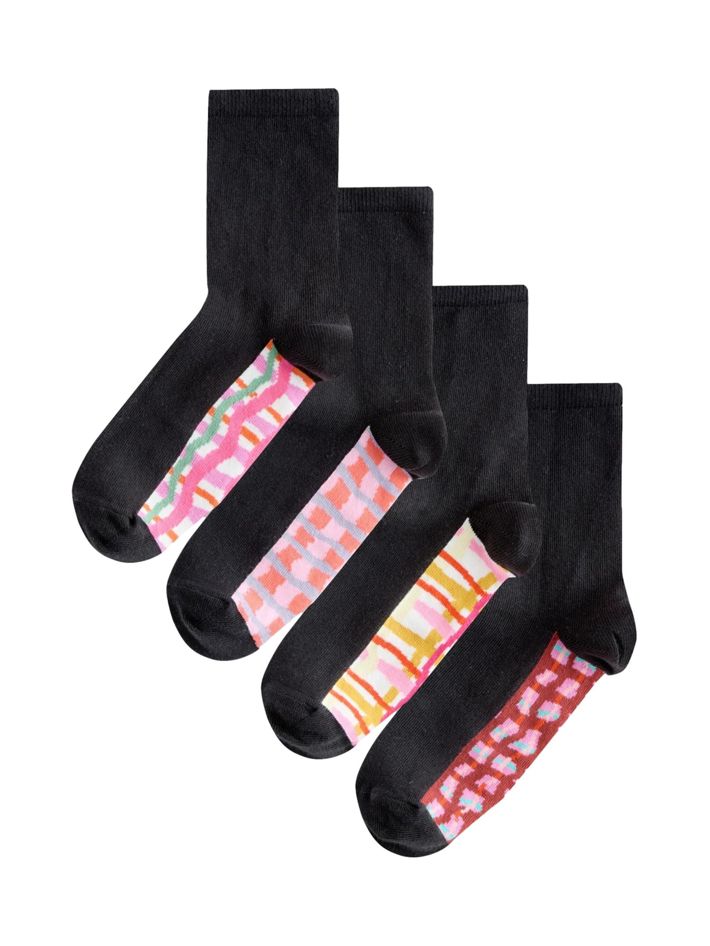 Next Sokker i sennep / gammelrosa / lys pink / sort, Produktvisning