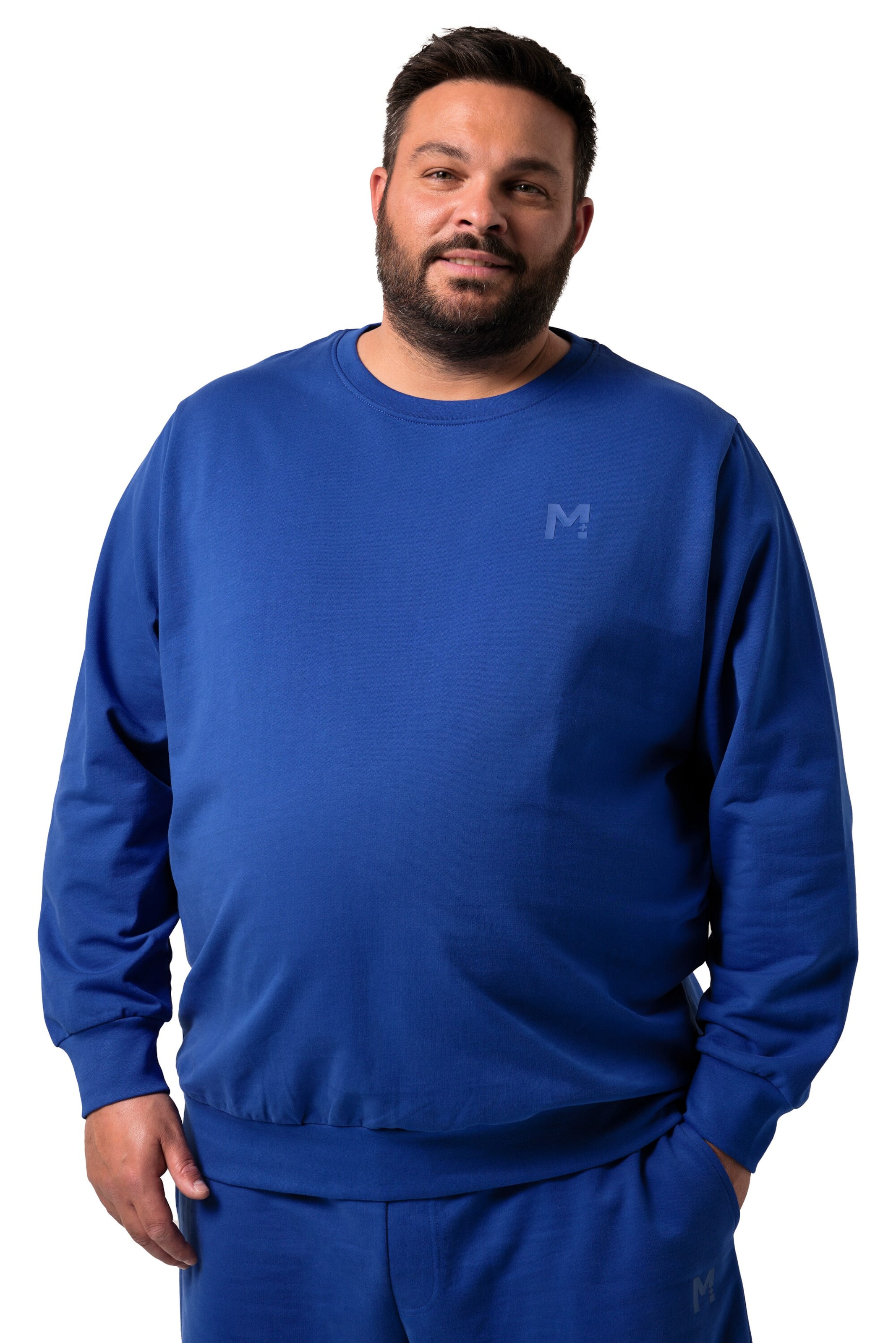 Men Plus Sweatshirt in Blue: front