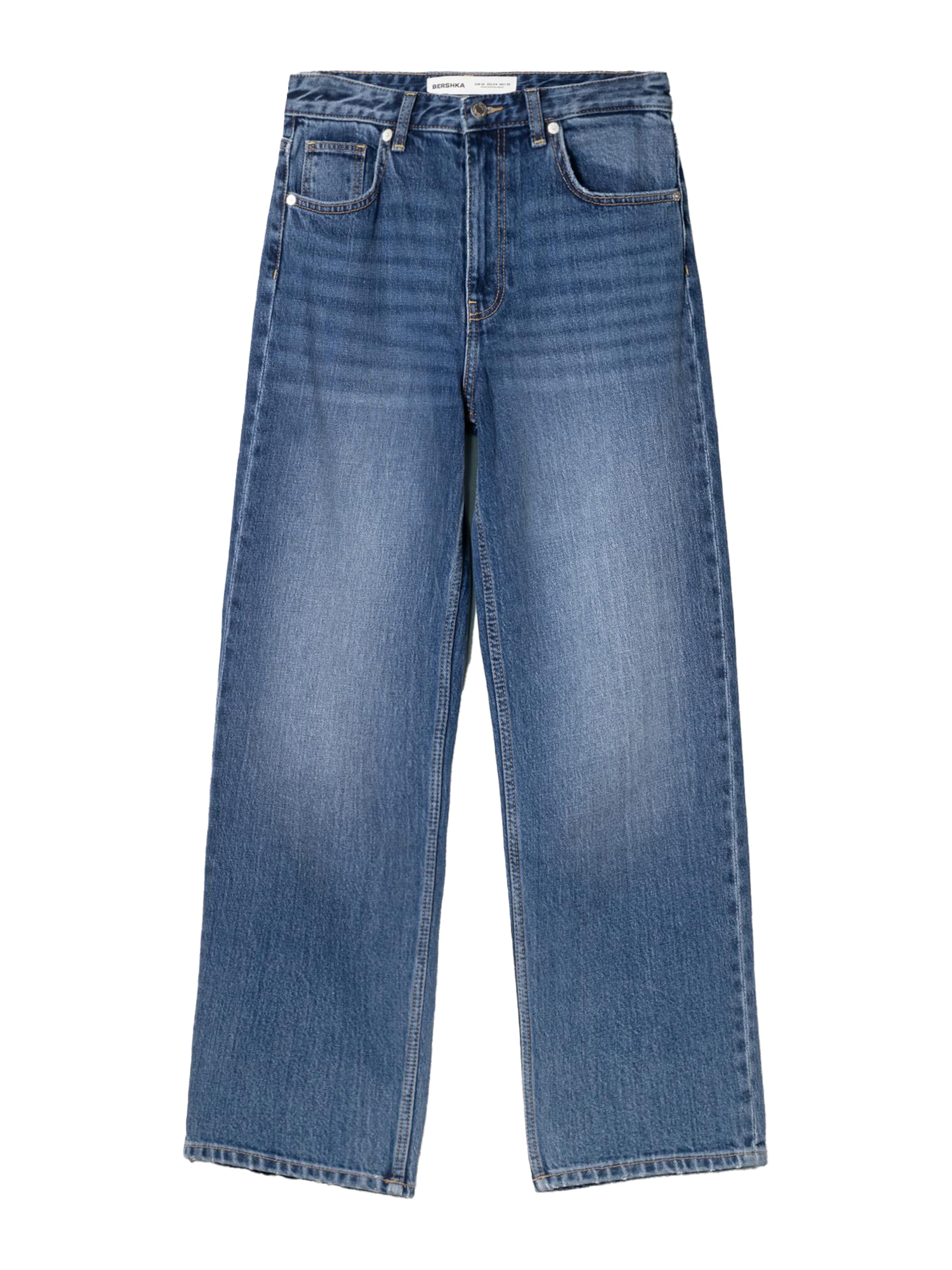 Bershka Regular Дънки в синьо: отпред