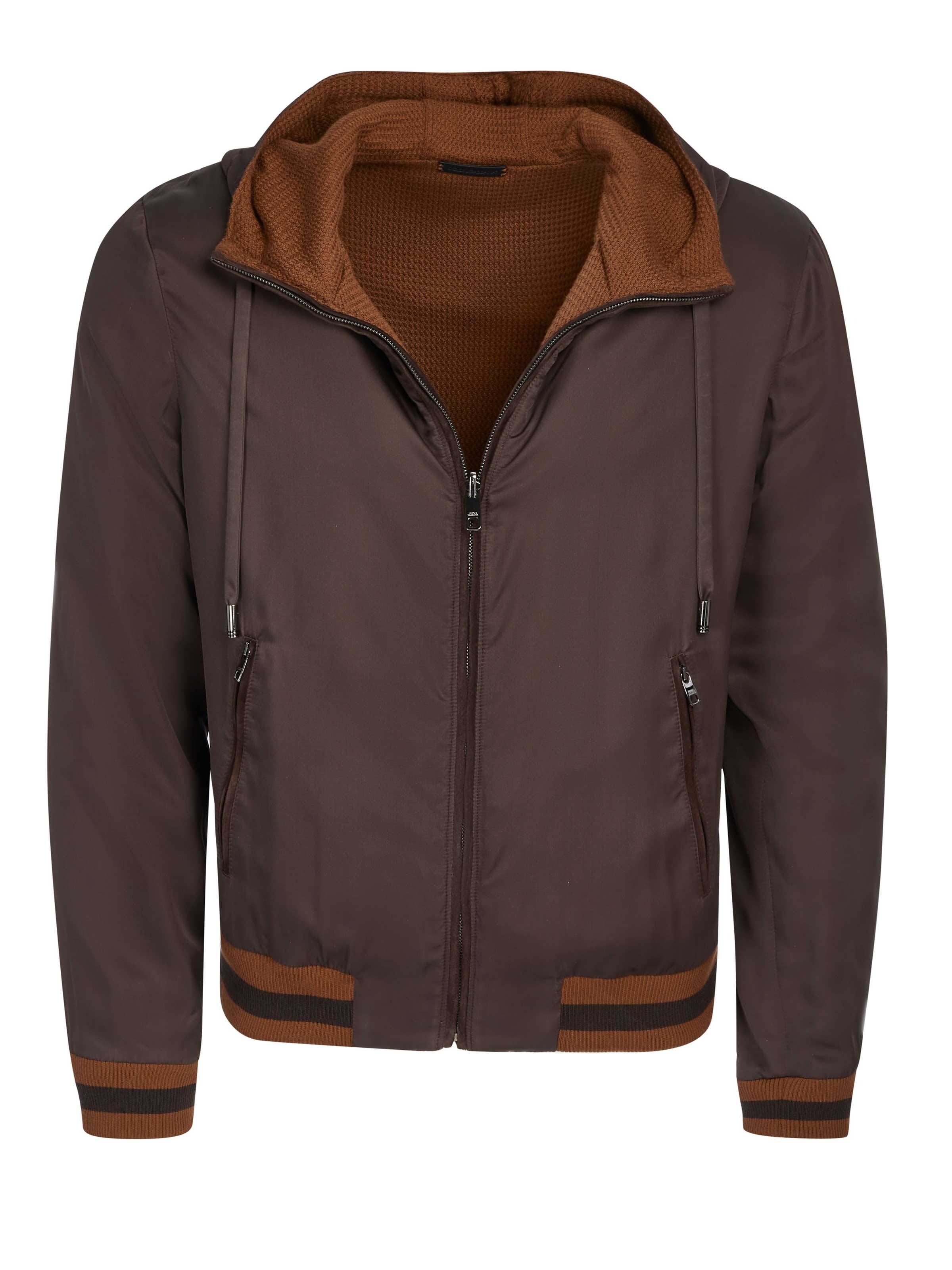 DOLCE & GABBANA Between-season jacket 'Dolce & Gabbana Wendejacke Dunkelbraun' in Brown: front