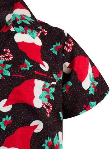 King Kameha Regular fit Overhemd 'Christmas Hats' in Groen