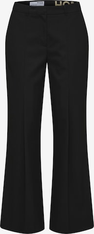 SELECTED FEMME Flared Trousers with creases in Black: front