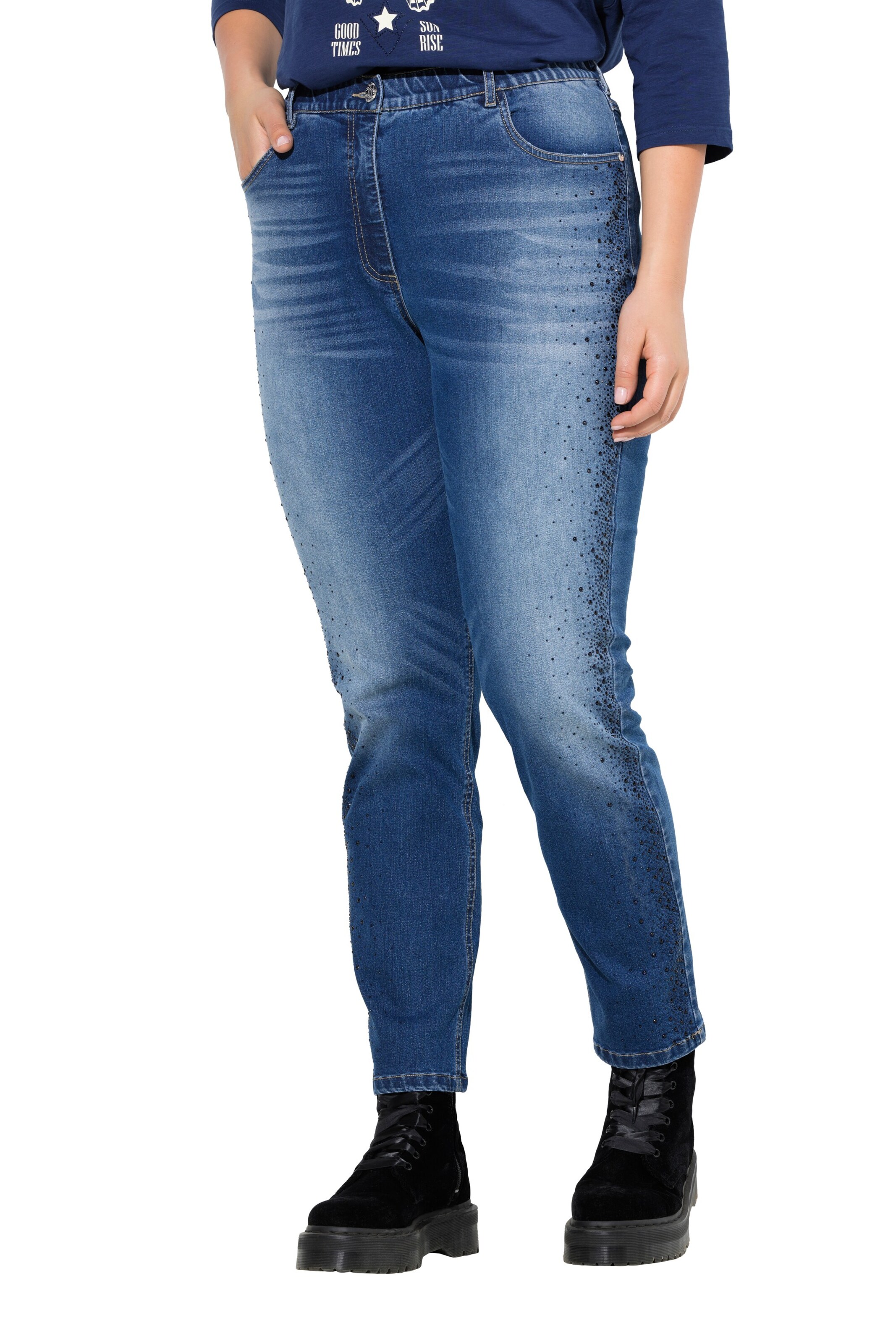Ulla Popken Regular Jeans 'Mia' in Blue: front