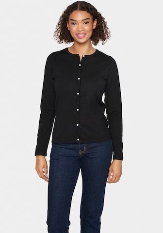 SAINT TROPEZ Strickjacke in Schwarz: Vorderseite